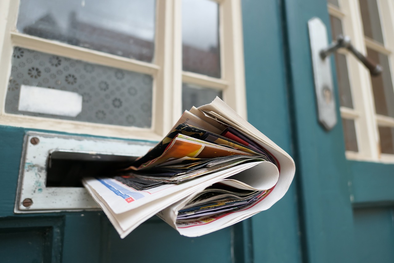 Leaflets delivered through a front door