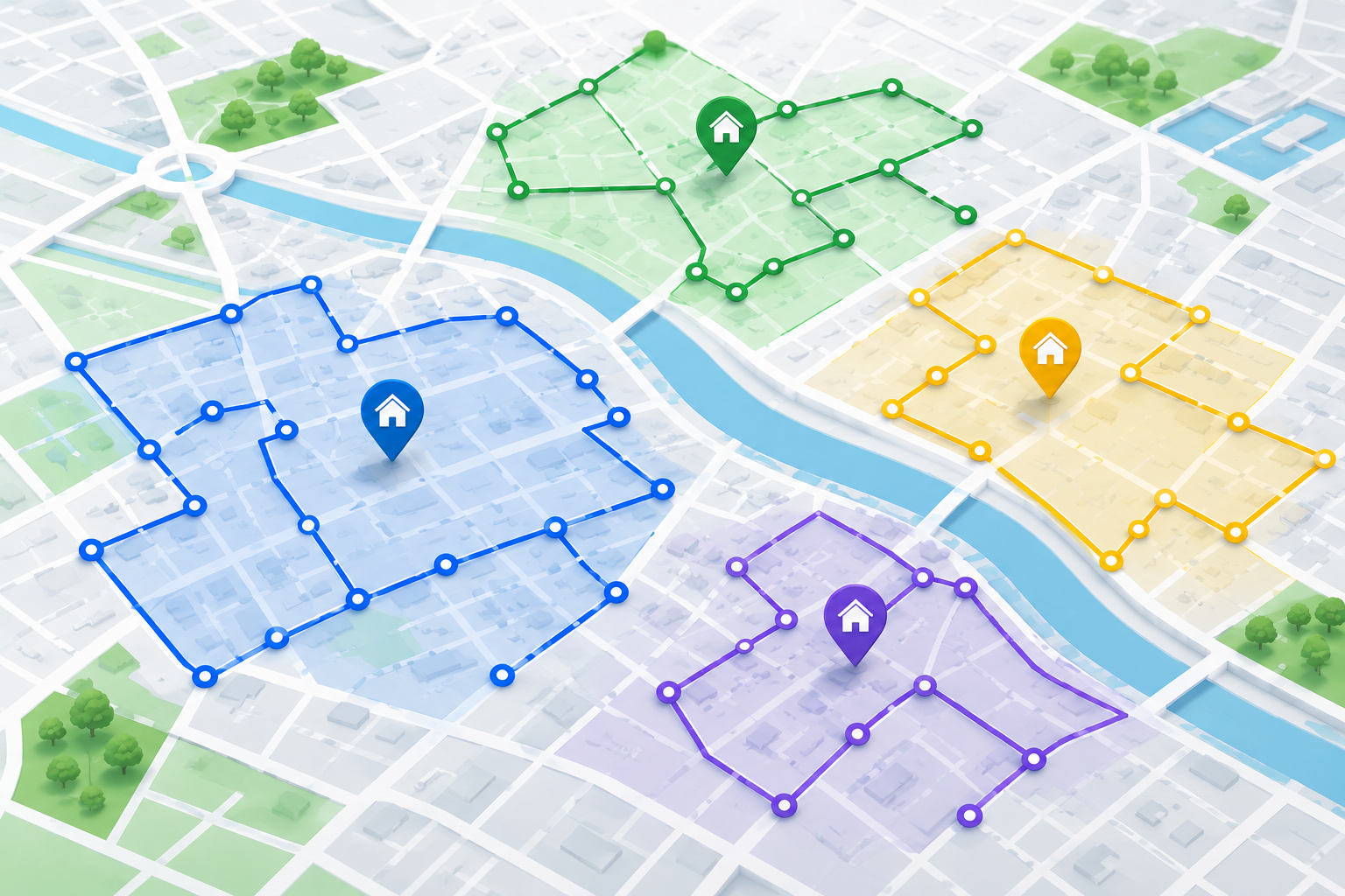 Leaflet distribution coverage map